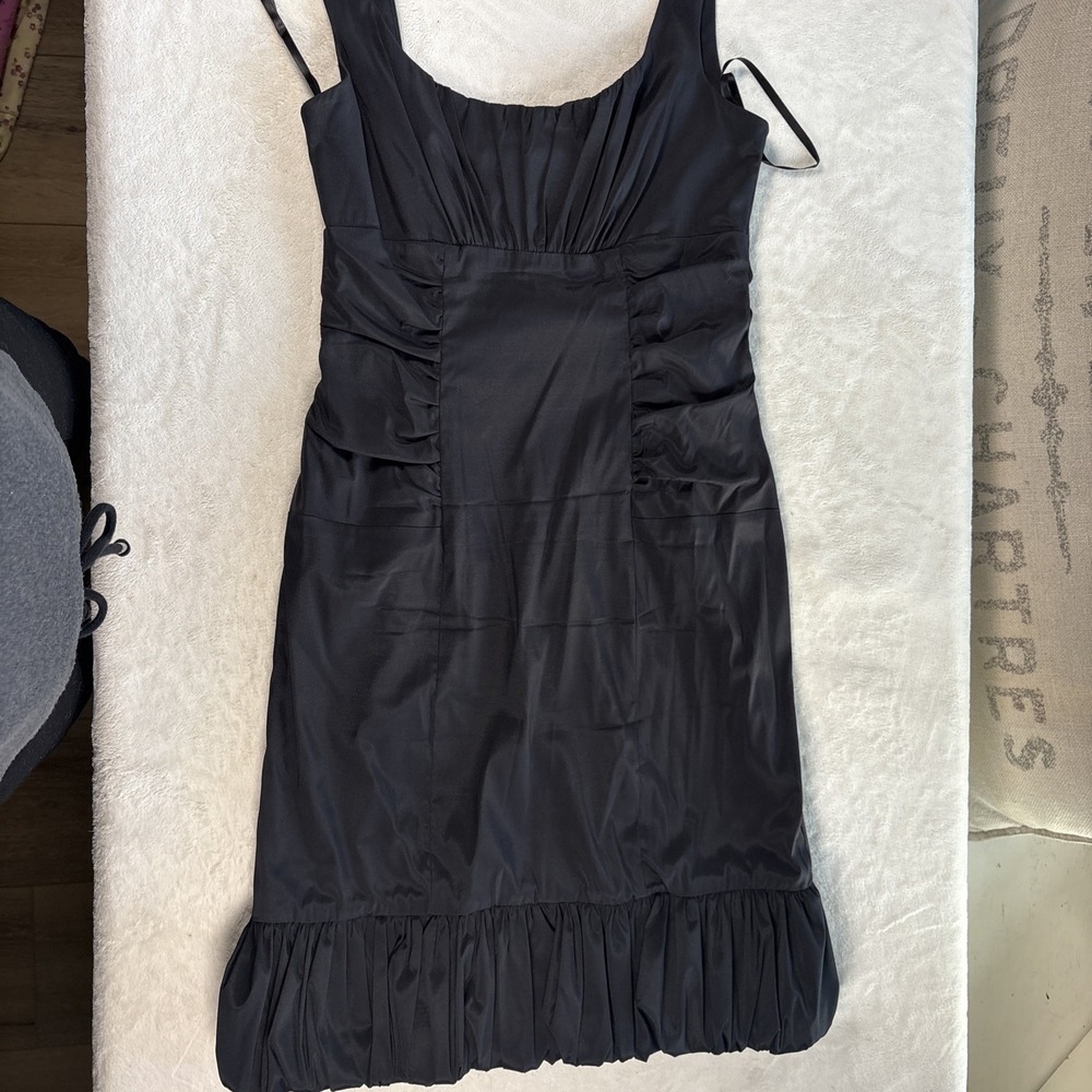 Betsy & Adam Little Black Dress Ruched‎ Vintage Linda Bernell Size 8